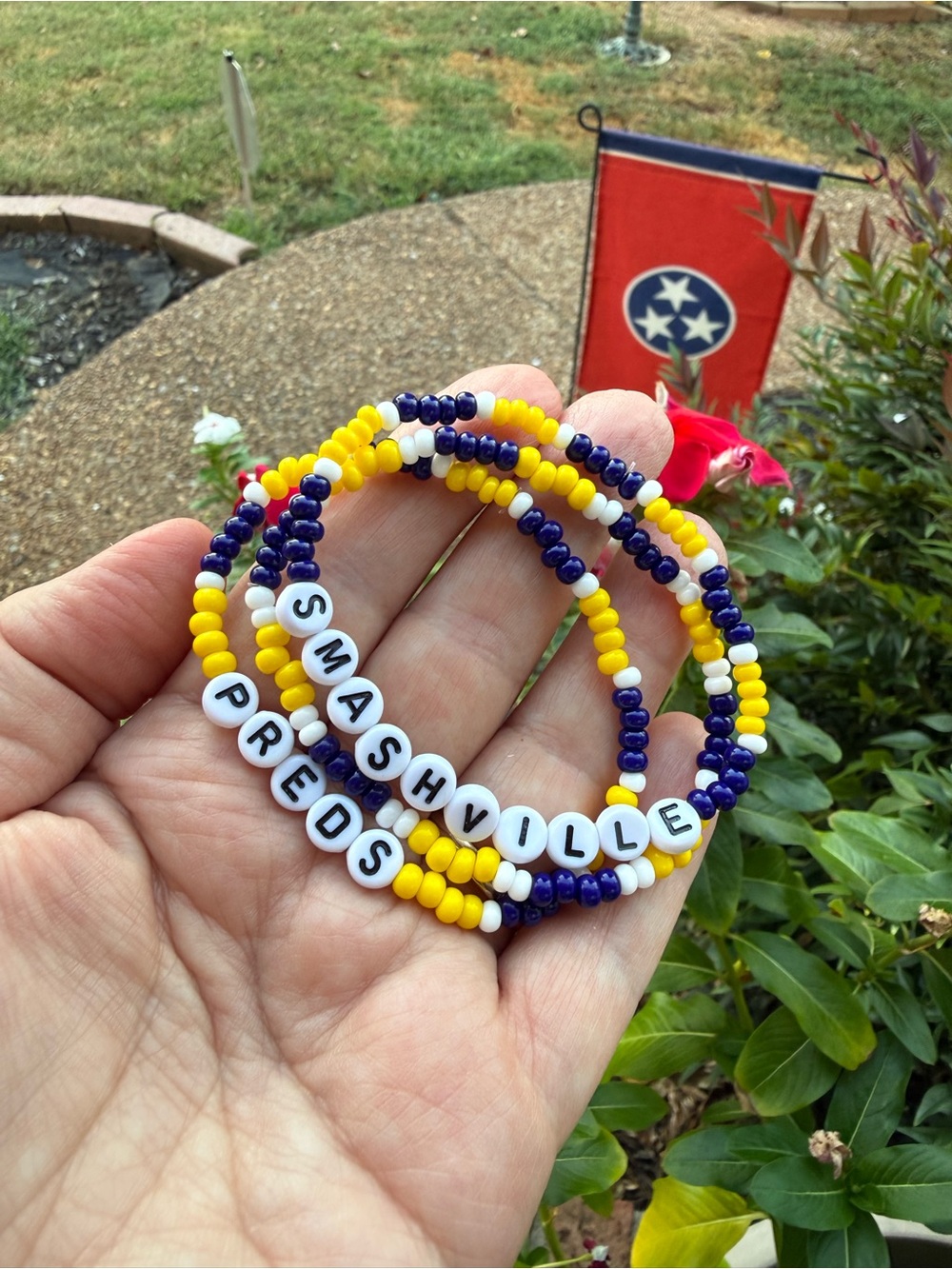 Smashville Preds - Nashville Predators Hockey Bracelet Stack – Set of 3 NHL